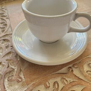 Elegant White Ceramic Cup and Saucer Set FIESTAWARE